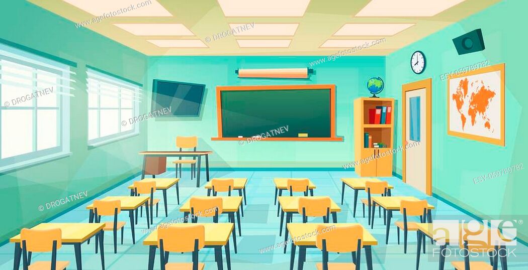 Empty School Class Room Interior Board. cartoon Education background, Stock  Vector, Vector And Low Budget Royalty Free Image. Pic. ESY-059789782 |  agefotostock