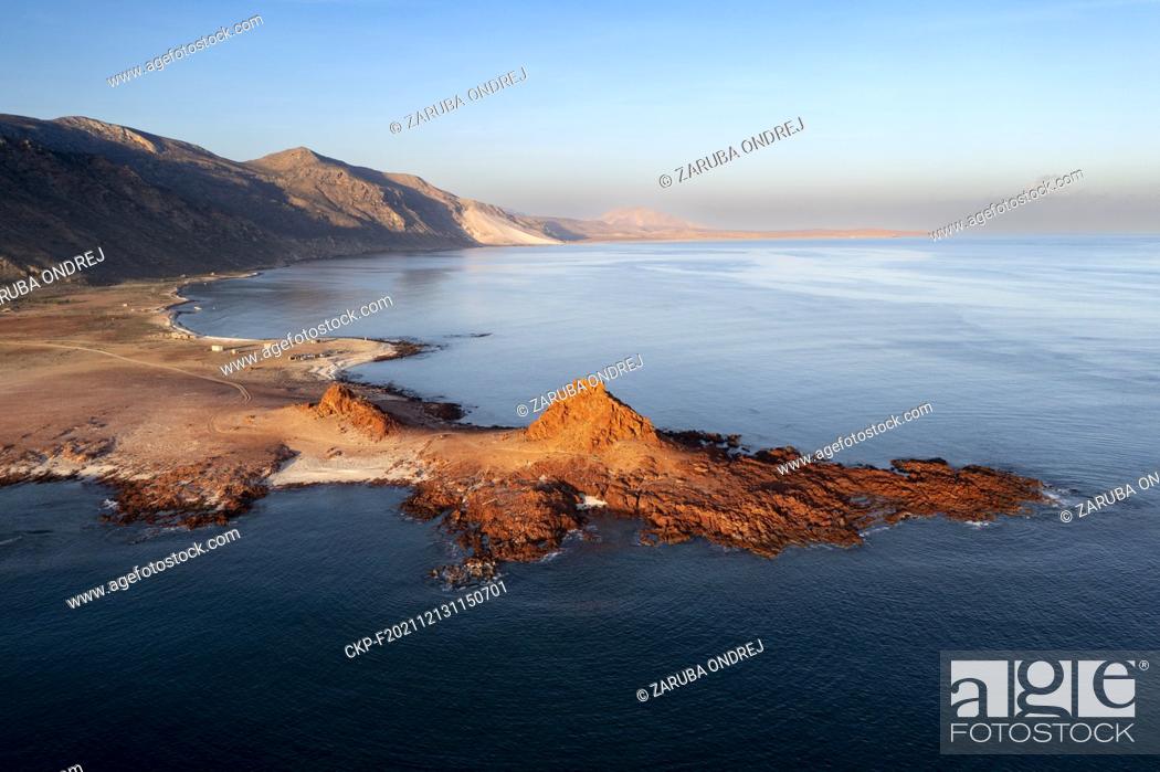 Stock Photo: aerial view to part of the island with hills and shore (CTK Photo/Ondrej Zaruba).