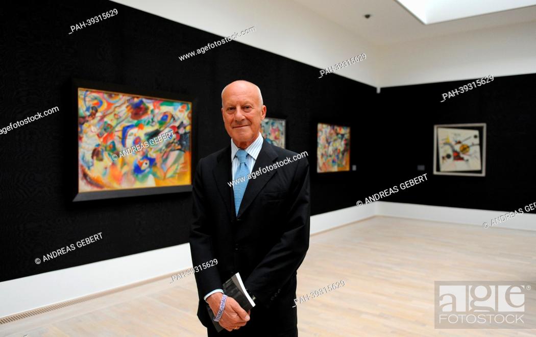 Stock Photo: Architect Sir Norman Foster stands during the re-opening ceremony of Lenbachhaus in Munich,  Germany, 07 May 2013. The City Gallery of Munich in Lenbachhaus.