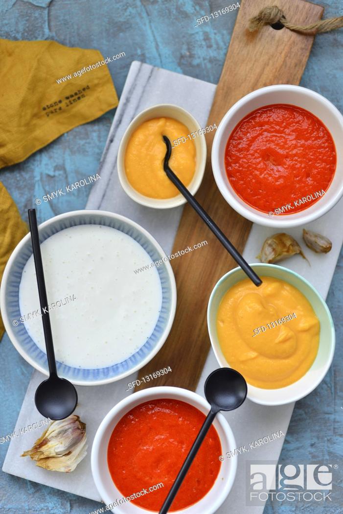 Stock Photo: Sauces in bowls.