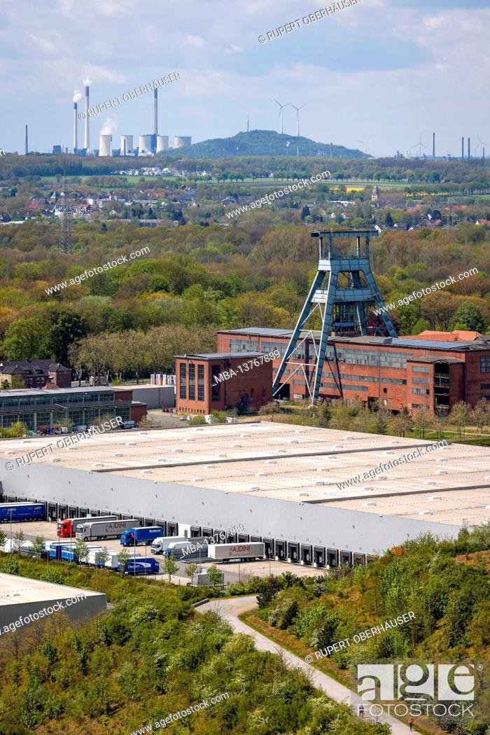 Stock Photo: Herten, Ruhr area, North Rhine-Westphalia, Germany - Logistics business settlement on the site of the disused Ewald colliery in Herten.