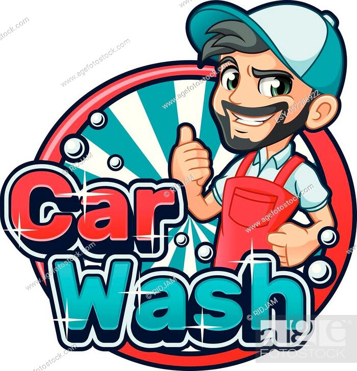 Car wash cartoon logo character design vector illustration, Stock Vector,  Vector And Low Budget Royalty Free Image. Pic. ESY-057286922 | agefotostock