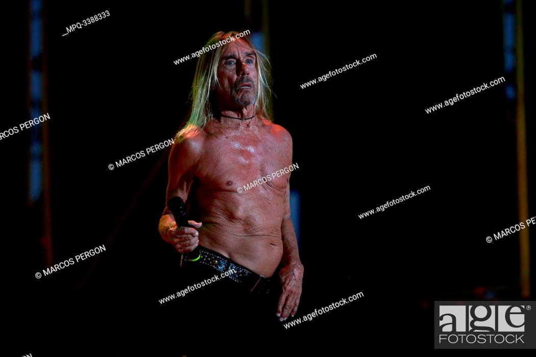 Stock Photo: Iggy Pop at the Madcool Festival Madrid concert.July 11, 2019.
