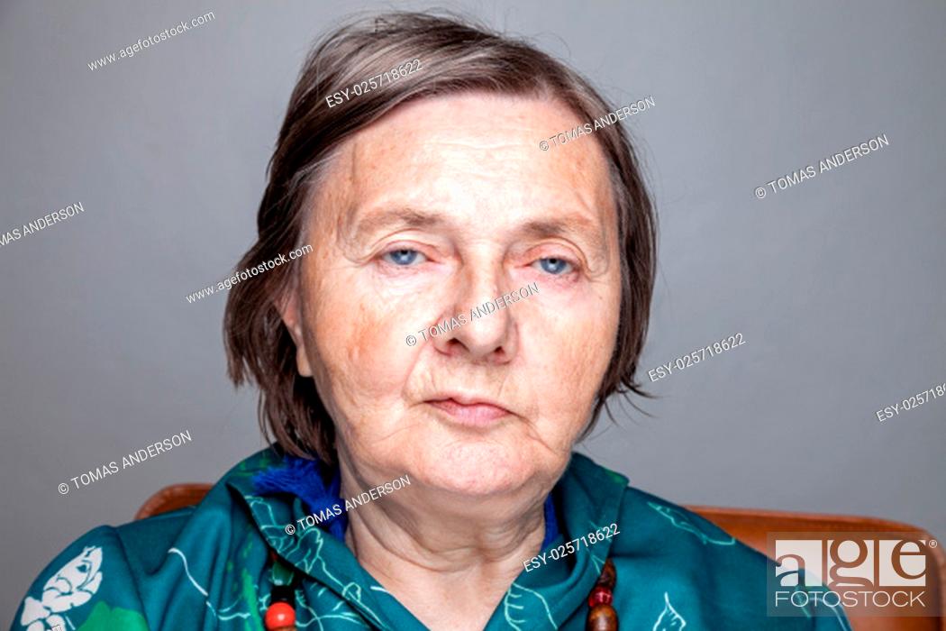 Stock Photo: Closeup portrait of an elderly woman.