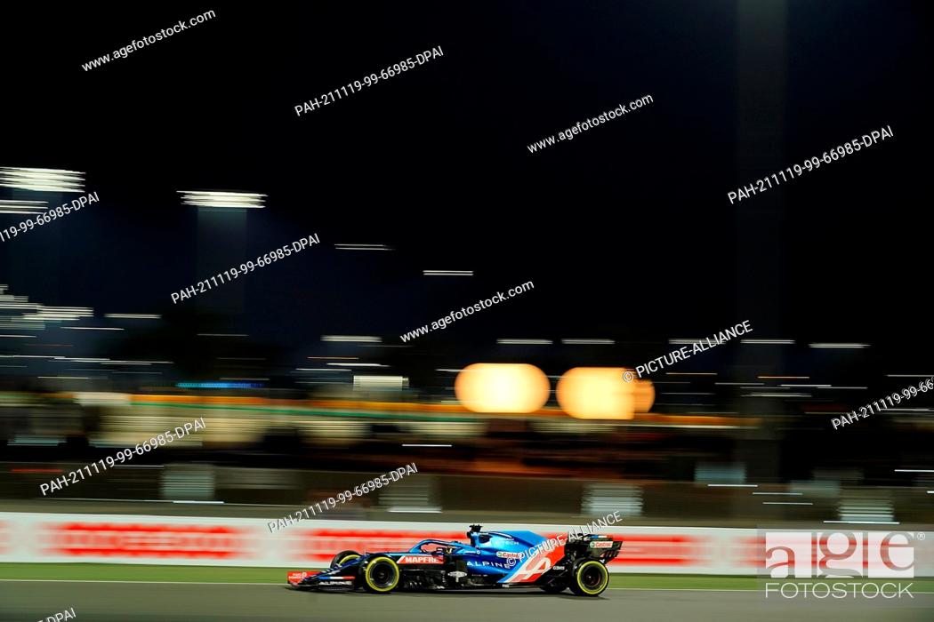 Stock Photo: 19 November 2021, Qatar, Losail: Motorsport: Formula 1, ahead of the Qatar Grand Prix: Spanish driver Fernando Alonso of the Alpine F1 Team steers his car.