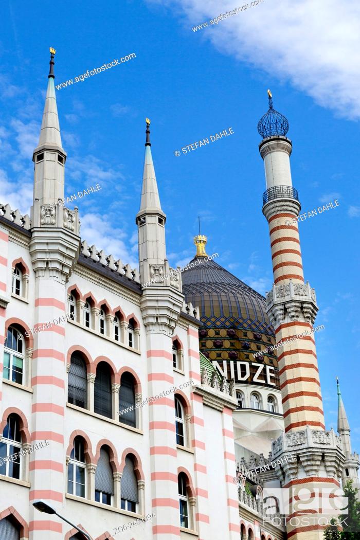 Stock Photo: Exterior Facade of the Restaurant Yenidze in Dresden, Saxony, Germany.