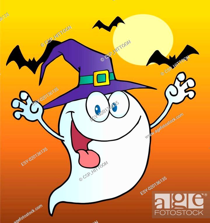 Scary Halloween Ghost Cartoon, Stock Vector, Vector And Low Budget Royalty  Free Image. Pic. ESY-020136135 | agefotostock