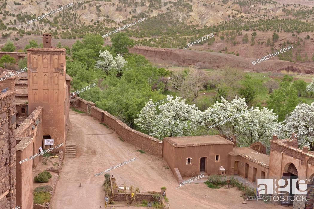 Stock Photo: Palace of Glaoui or Telouet Kasbah, on the outskirts of the village of Telouet, Ouarzazate Province, region of Draa-Tafilalet, Morocco, North West Africa.