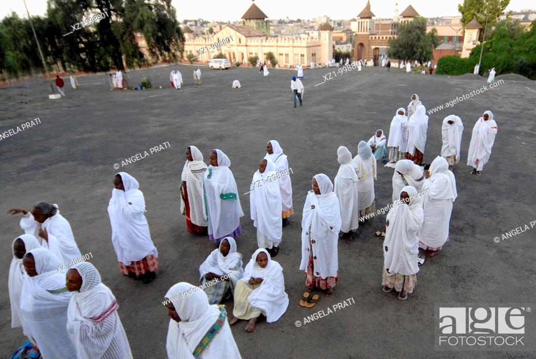 Stock Photo: Africa, Eritrea, Asmara, Meskel is an annual religious holiday of the Eritrean Orthodox Church commemorating the discovery of the True Cross by Queen Eleni.