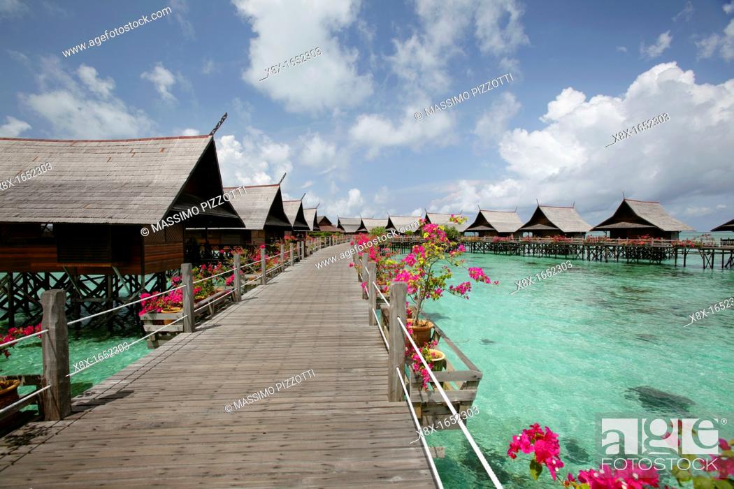 Stock Photo: Kapalai resort at Kapalai Island, Borneo, Malaysia.