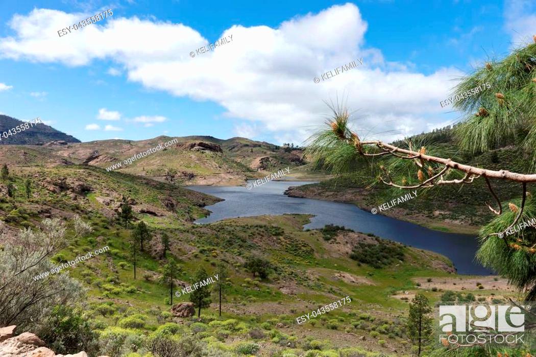 Photo de stock: Reservoir in Gran Canaria, named Cueva de las Ninas, Spain.