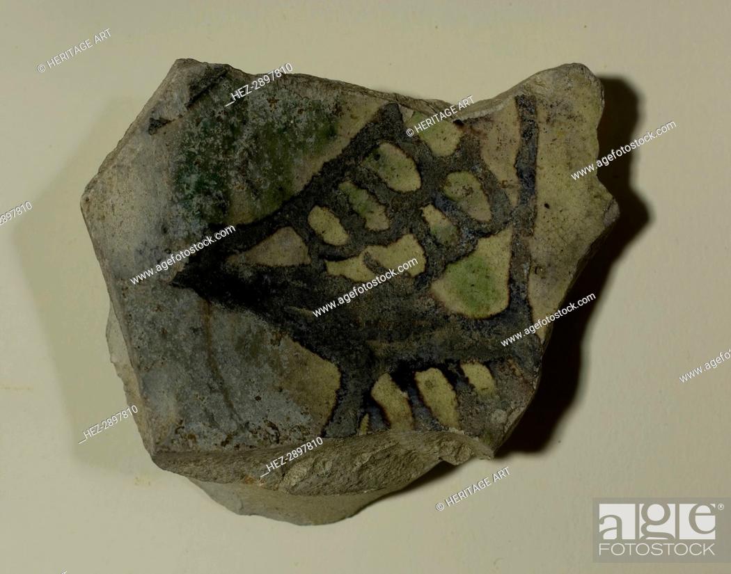 Stock Photo: Fragment of a Bowl, 13th-14th century. Creator: Unknown.