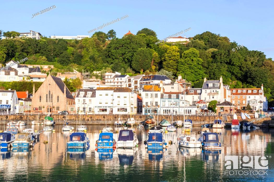 United Kingdom, Channel Islands, Jersey, St. Aubin's Harbour, de Stock, Imagen Derechos Protegidos Pic. | agefotostock