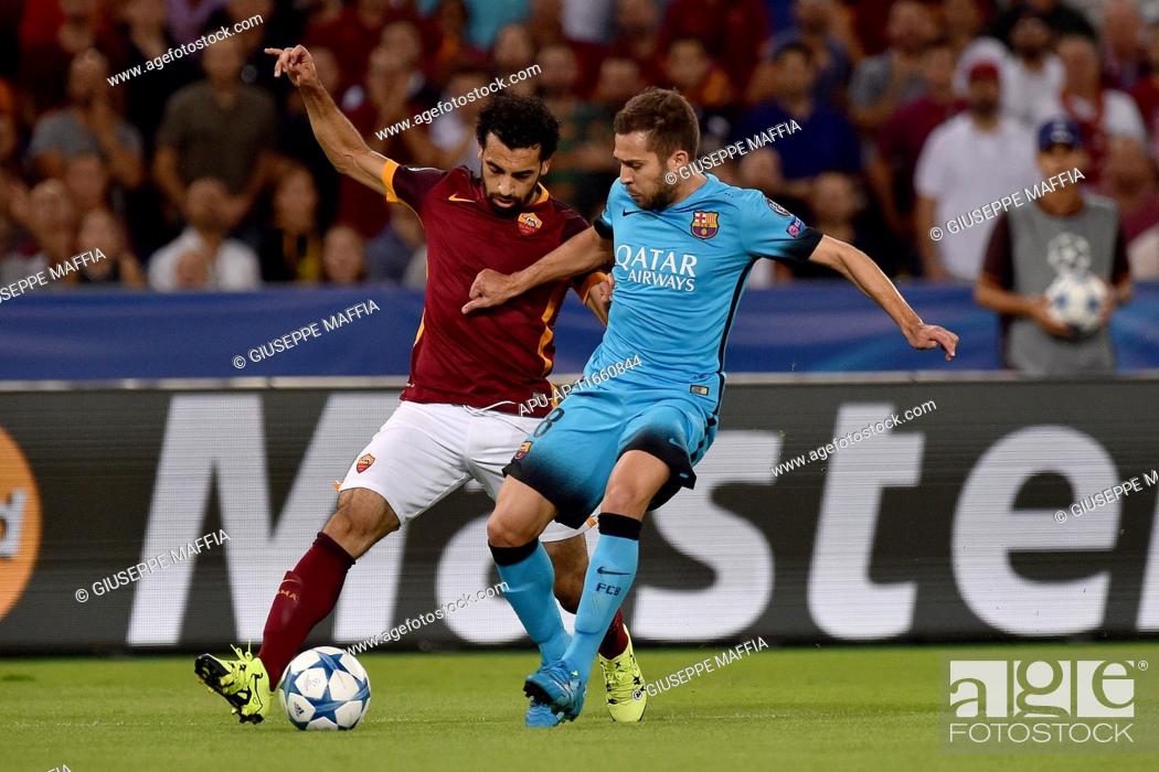 Stock Photo: 2015 Champions League Football Roma v Barcelona Sep 16th. 16.09.2015. Rome, Italy. Champions League. Roma versus Barcelona.