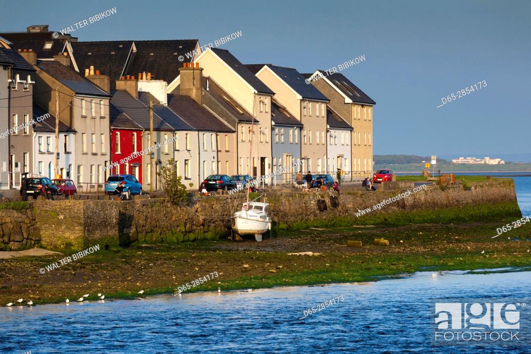 Stock Photo: Ireland, County Galway, Galway City, port buidlings of The Claddagh.