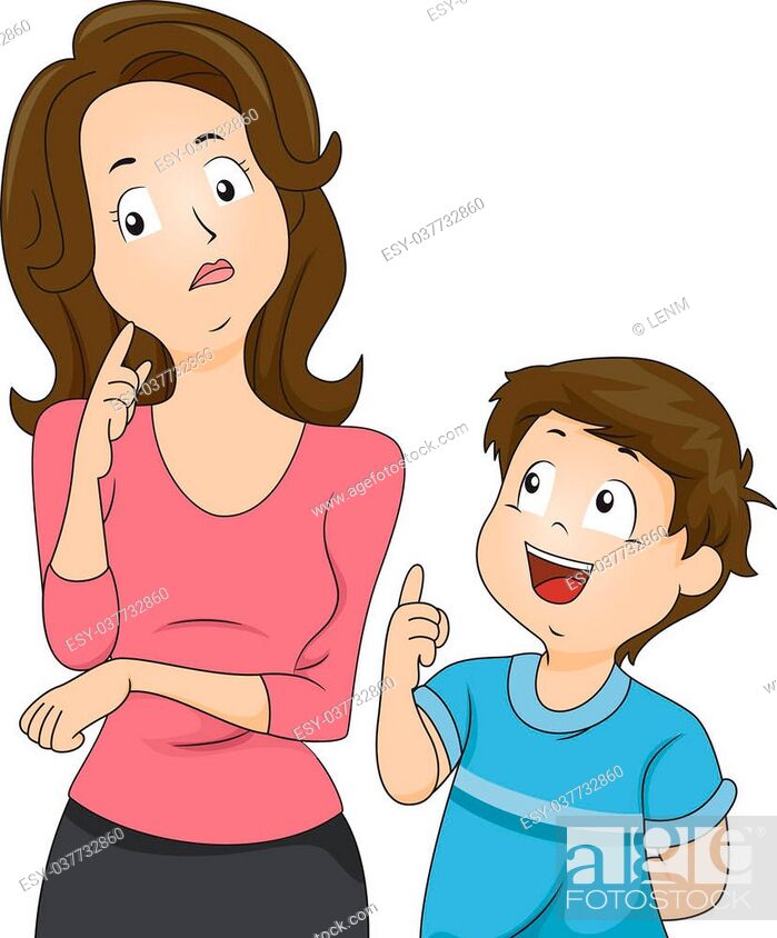 Illustration of a Confused Mom Thinking About How to Respond to Her Son's  Questions, Stock Vector, Vector And Low Budget Royalty Free Image. Pic.  ESY-037732860 | agefotostock
