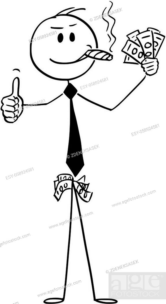 Vector cartoon stick figure drawing conceptual illustration of confident man  or businessman smoking..., Stock Vector, Vector And Low Budget Royalty Free  Image. Pic. ESY-058924581 | agefotostock