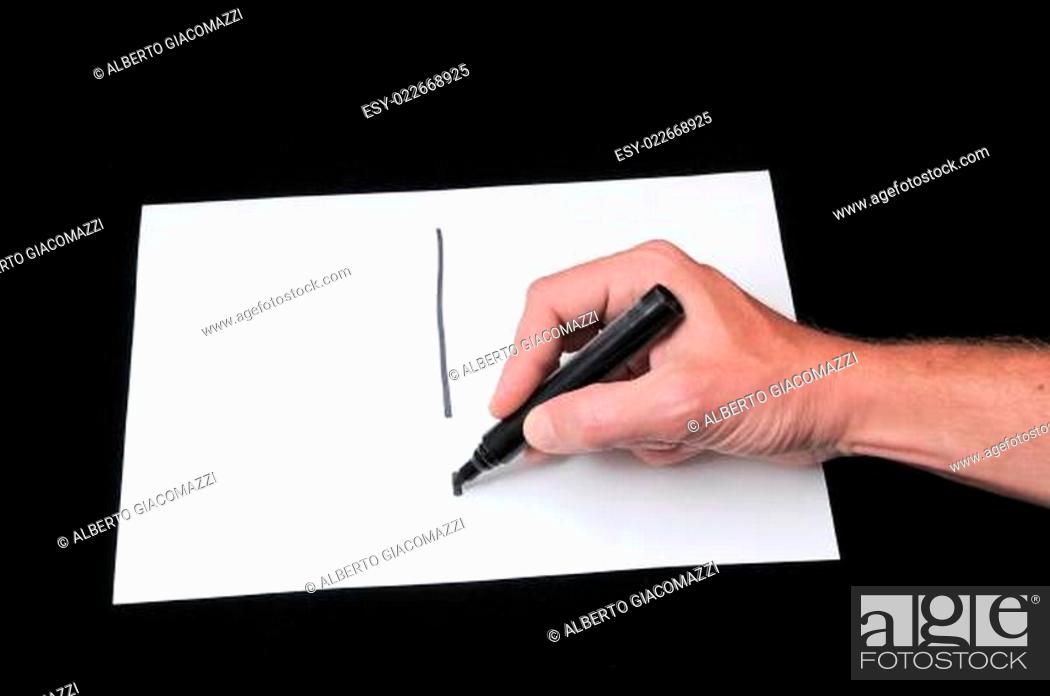 Stock Photo: Drawing on a White Paper.