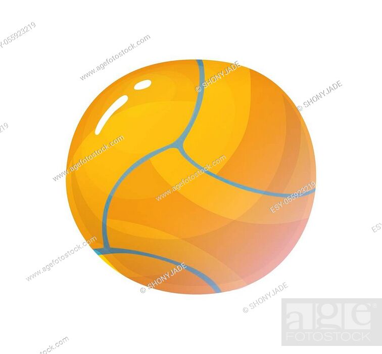 Yellow ball for water polo sport, vector illustration isolated on white,  flat cartoon style, Stock Vector, Vector And Low Budget Royalty Free Image.  Pic. ESY-055923219 | agefotostock