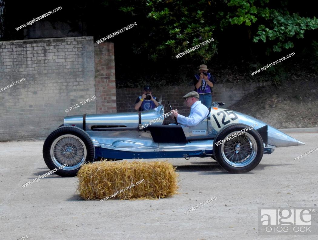 Stock Photo: 110th Anniversary of Brooklands Motor Racing circuit 110 years to the day that it opened. Images include the re-opening of the original Finishing Straight.