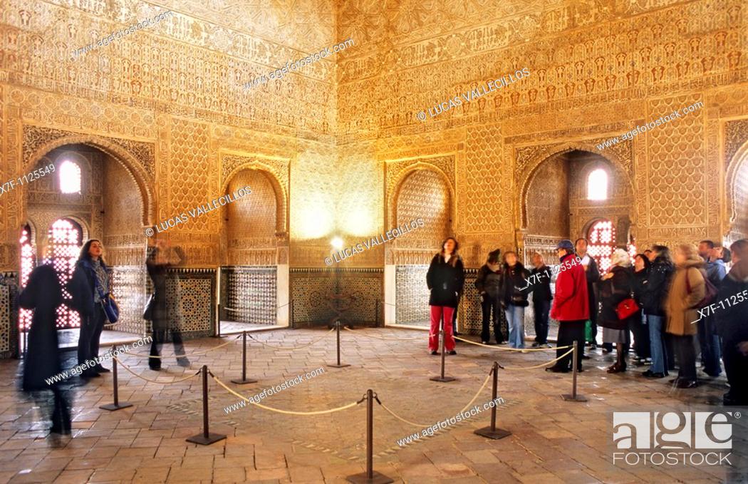 Stock Photo: Hall of Ambassadors or Throne hall Comares palace Nazaries palaces Alhambra, Granada  Andalusia, Spain.