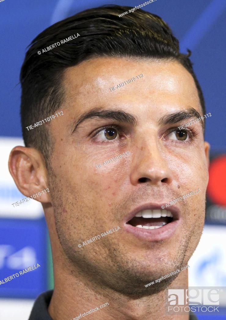 Cristiano Ronaldo during the press conference, Turin, ITALY-21-10-2019,  Stock Photo, Picture And Rights Managed Image. Pic. TIE-AR211019-112 |  agefotostock