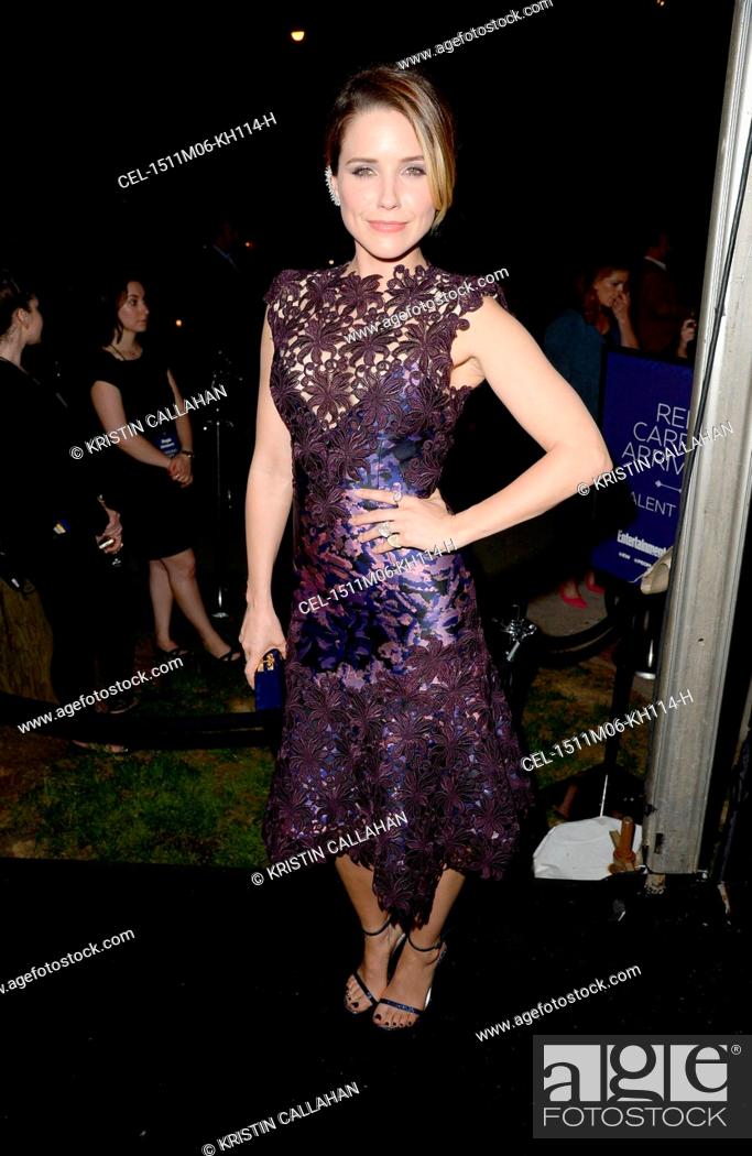 Stock Photo: Sophia Bush (wearing a Monique Lhuillier dress) at arrivals for Entertainment Weekly and People Upfronts Party, The High Line Hotel, New York, NY May 11, 2015.