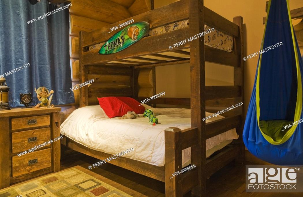 Old Wooden Bunk Bed And Blue Green, Bunk Bed Hammock
