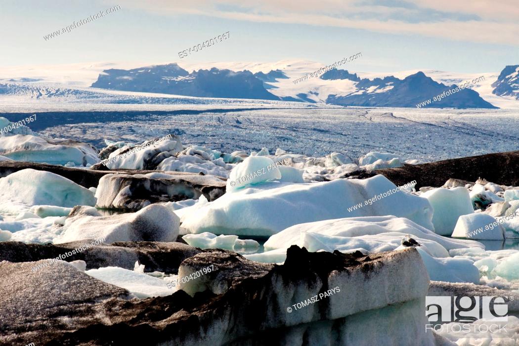Stock Photo: View on Vatnajokull Glacier - Iceland.