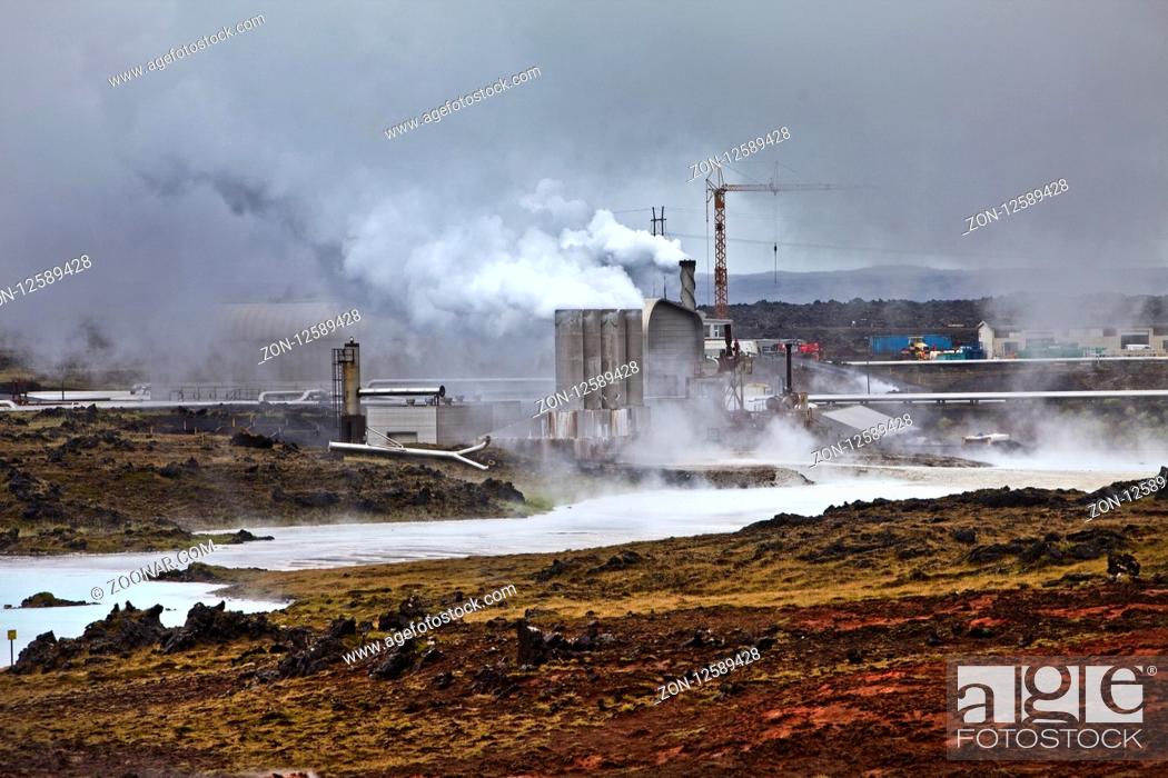 Stock Photo: Hochtemperaturgebiet Gunnuhver mit dem Geothermalkraftwerk Sudurnes, Reykjanes, Suedwestisland, Island, Europa.