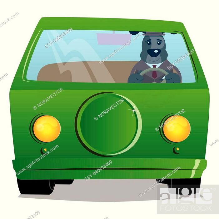 Cartoon illustrated business dog driving, holding a steering wheel, Stock  Vector, Vector And Low Budget Royalty Free Image. Pic. ESY-040993409 |  agefotostock