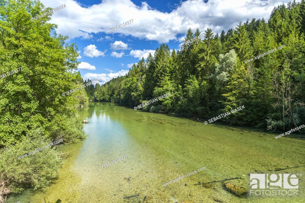 Stock Photo: Sava Bohinjka River, Bodesce, Upper Carniola, Slovenia, Europe.