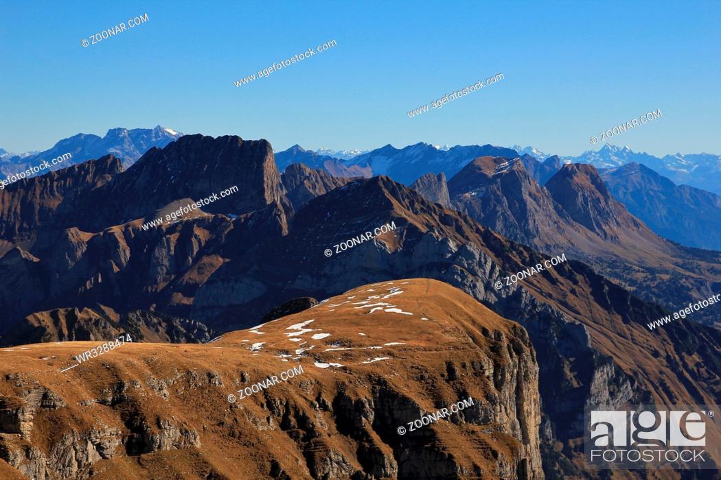 Stock Photo: Autumn day in the Swiss Alps.