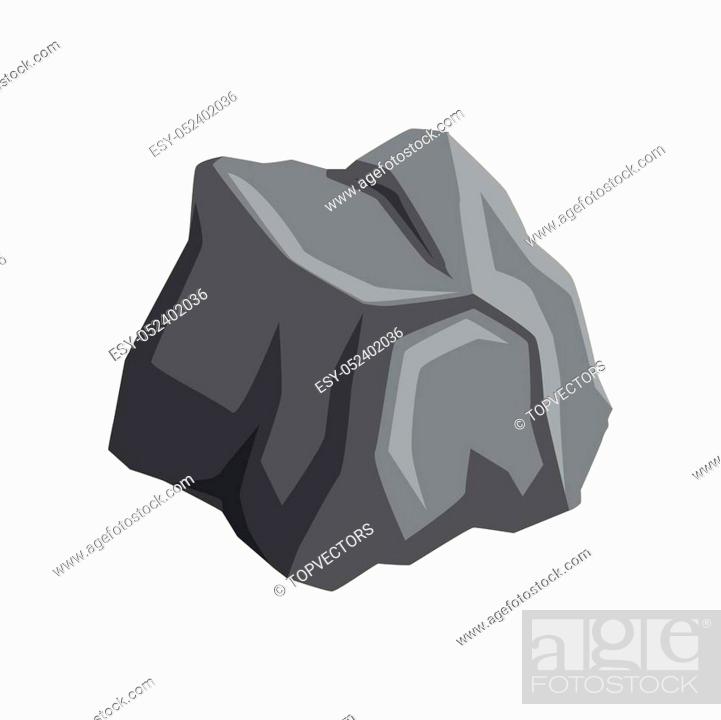 Gray massive stone with lights and shadows. Cartoon icon of large boulder,  Stock Vector, Vector And Low Budget Royalty Free Image. Pic. ESY-052402036  | agefotostock