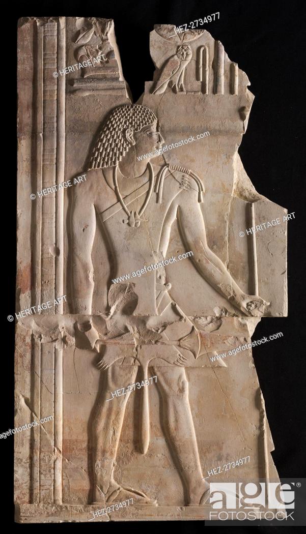 Stock Photo: Mentuemhat as Priest with Staff and Scepter, c. 667-647 BC. Creator: Unknown.