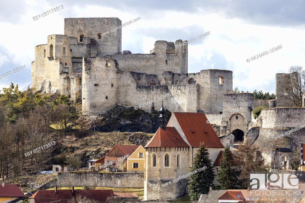 Stock Photo: ruins of Rabi Castle, Czech Republic.