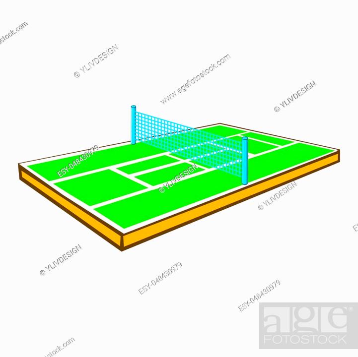 Tennis court icon in cartoon style isolated on white background, Stock  Photo, Picture And Low Budget Royalty Free Image. Pic. ESY-048430979 |  agefotostock
