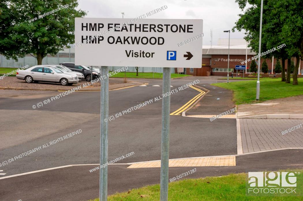 Stock Photo: Entrance to HMP Featherstone and HMP Oakwood.