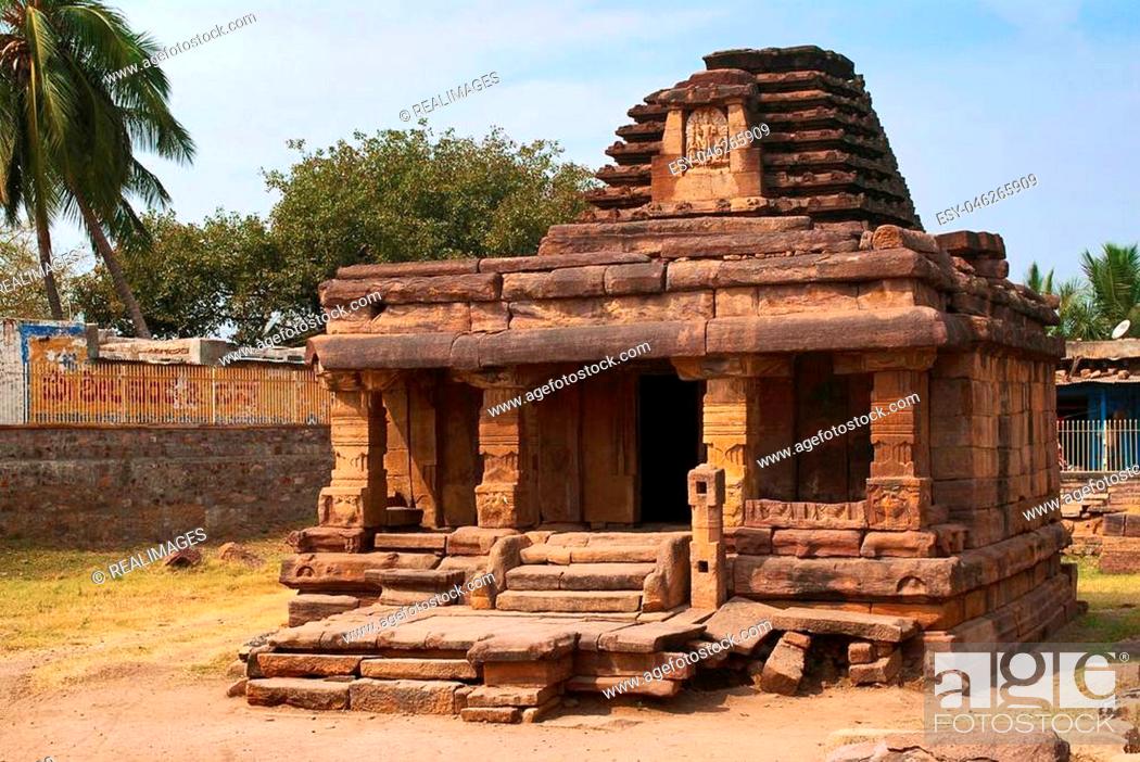 Stock Photo: Badigera gudi, temple, Aihole, Bagalkot, Karnataka India Galaganatha Group of temples.