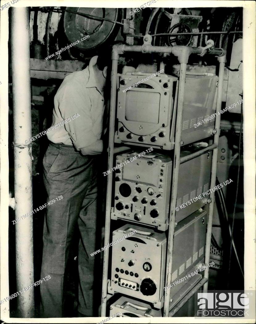 Stock Photo: 1962 - British Official Photograph (Admiralty) Issued by the Central Office of Information, London: Underwater T/V equipment flown from the U.K.
