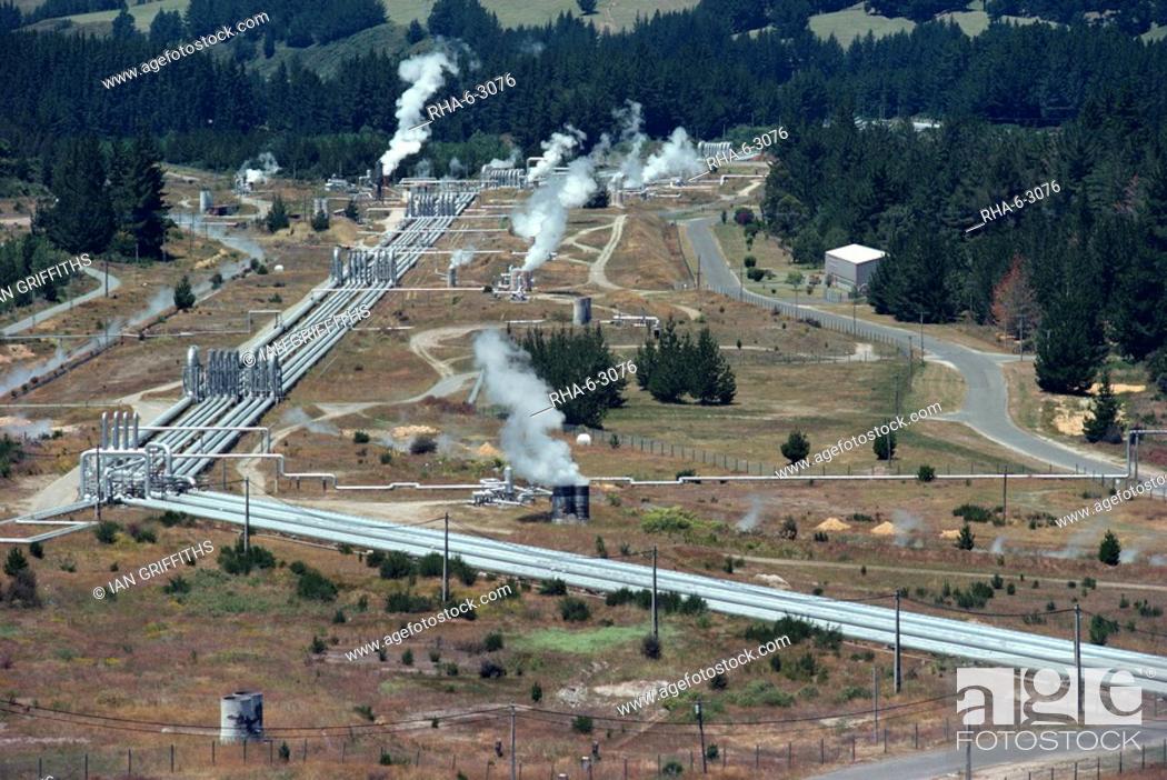 Stock Photo: Geothermal power station near Taupo, Wairakei, North Island, New Zealand, Pacific.