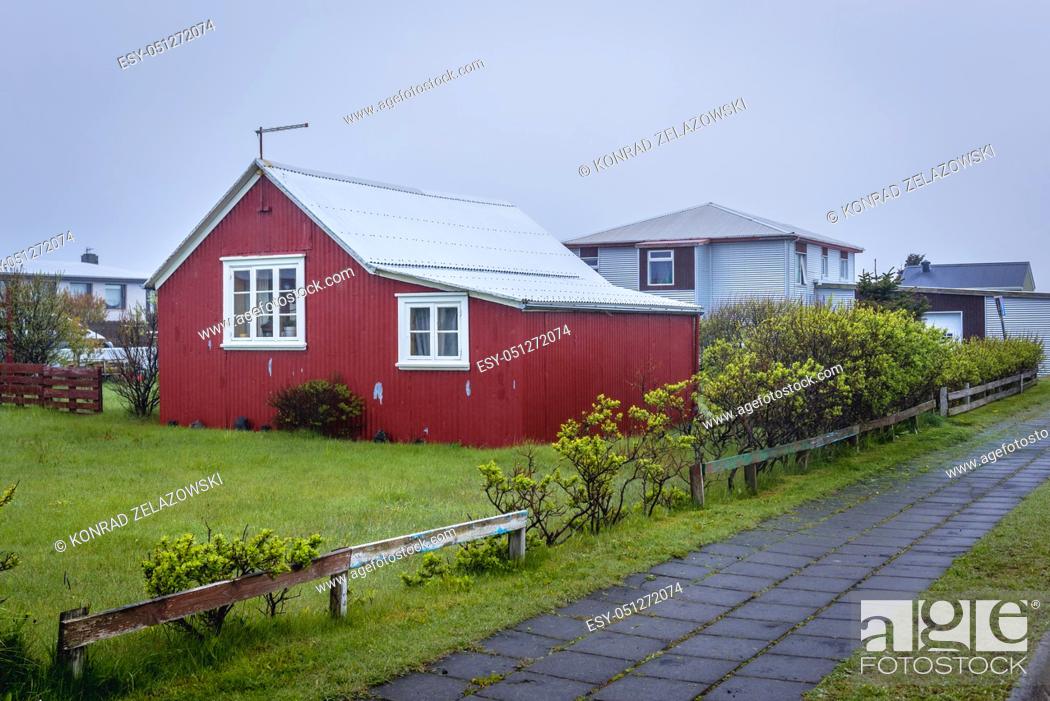 Stock Photo: Eyrarbakki fishing village on the south coast of Iceland.