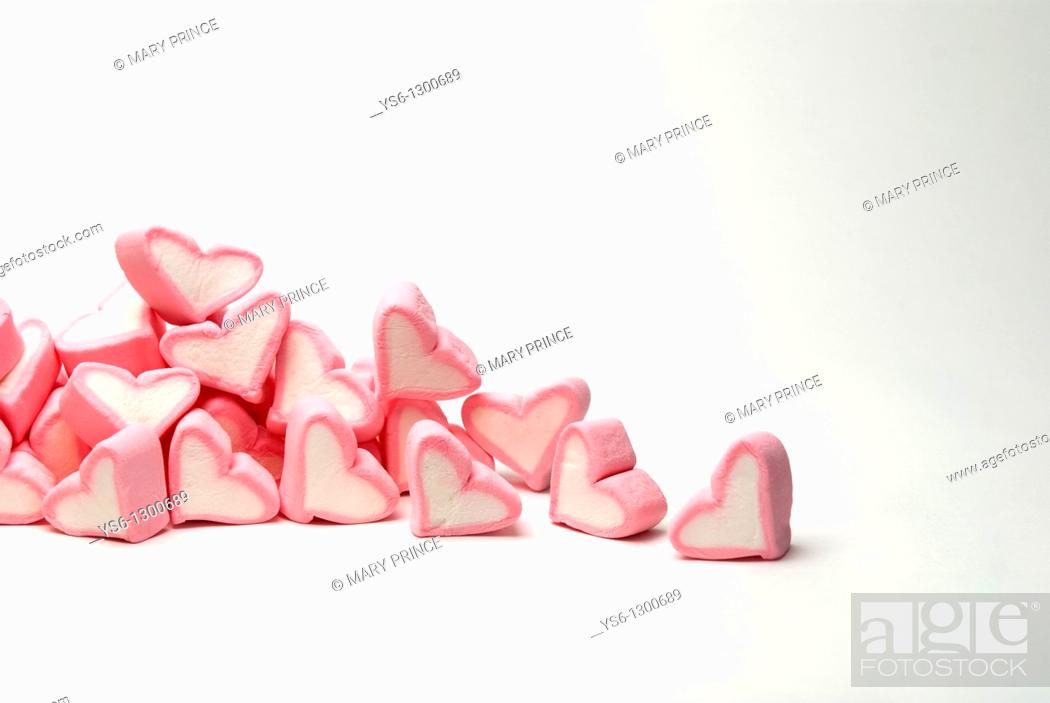 Photo de stock: Pink heart shaped candy.