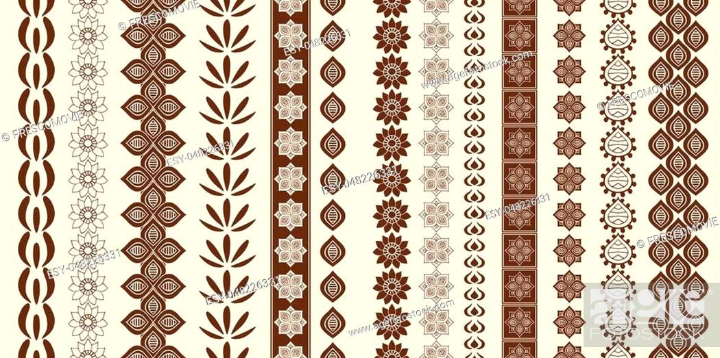 Taxi dramático blanco Indian Henna Border decoration elements patterns in brown colors, Foto de  Stock, Vector Low Budget Royalty Free. Pic. ESY-048226331 | agefotostock