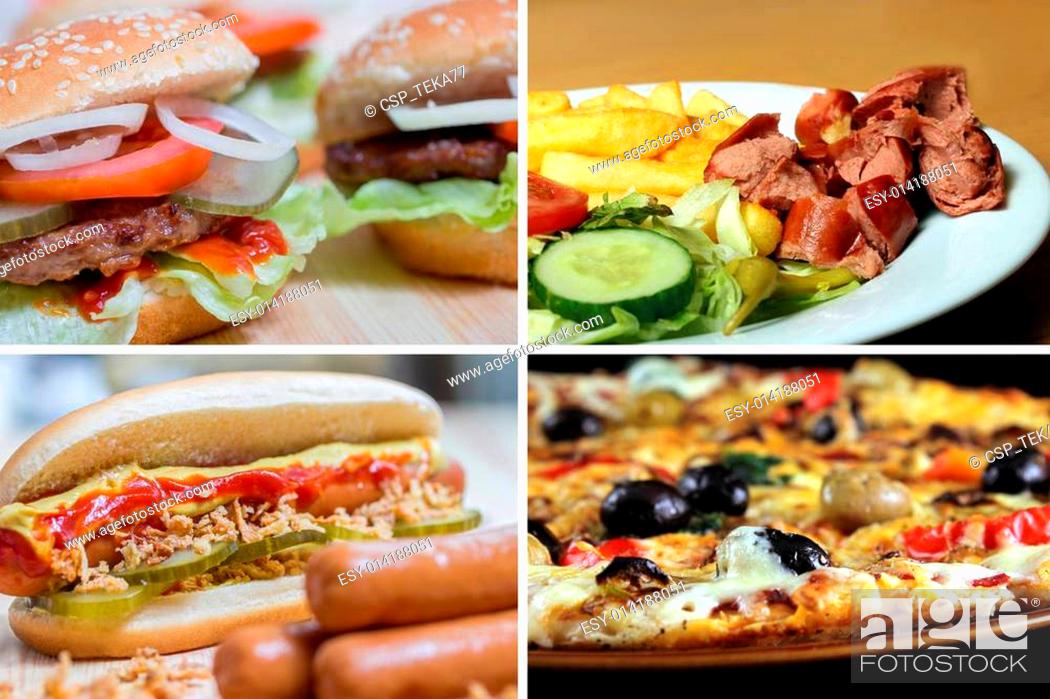 Stock Photo: fast food picture collection.