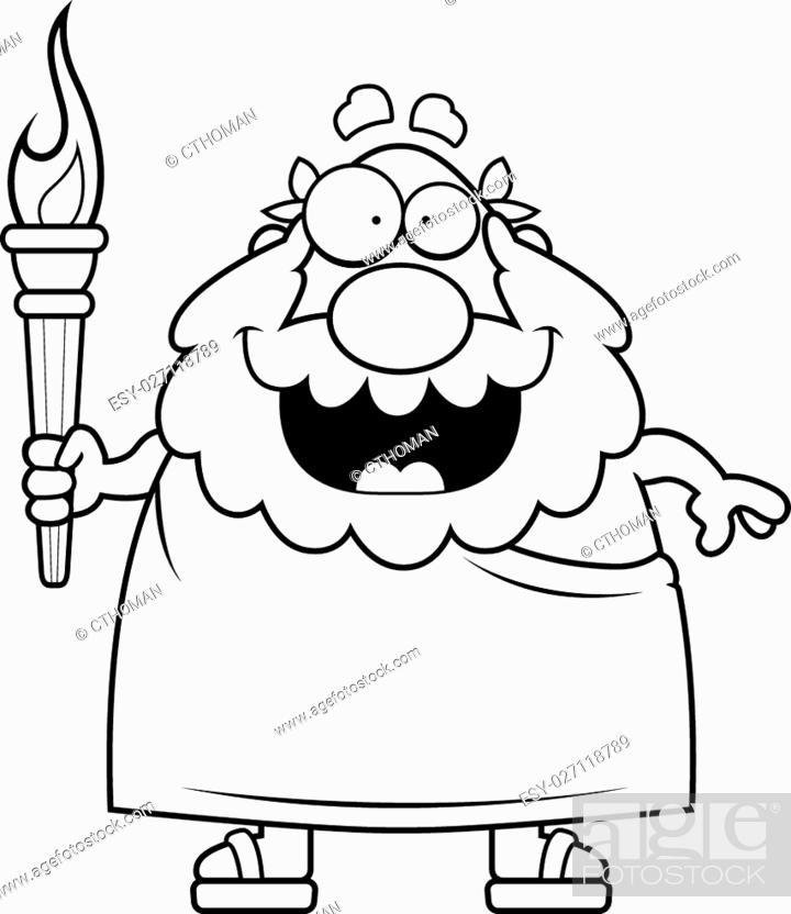 A cartoon illustration of a bearded Greek man holding the Olympic torch,  Stock Vector, Vector And Low Budget Royalty Free Image. Pic. ESY-027118789  | agefotostock