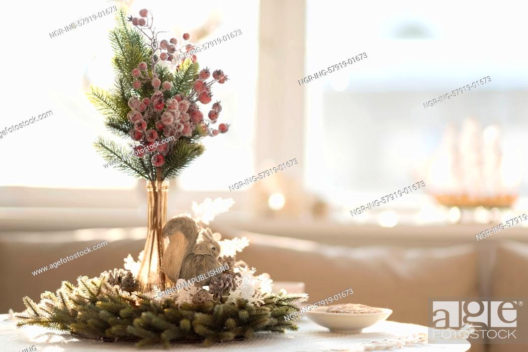 Stock Photo: Christmas interior in natural light of sunny day.
