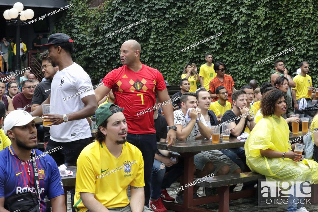 Astoria New York Usa July 06 2018 Belgium Fans During The