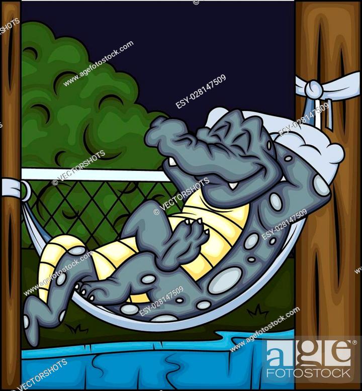 Cartoon Sleeping Crocodile Wild Animal Character Vector Illustration, Stock  Vector, Vector And Low Budget Royalty Free Image. Pic. ESY-028147509 |  agefotostock