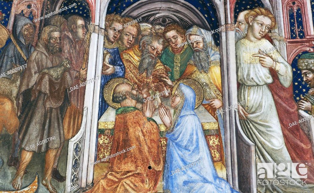 Imagen: The Marriage of the Virgin, detail from the fresco cycle Stories of the Virgin (1424), by Ottaviano Nelli (1375-1444), Chapel of Trinci Palace, Foligno, Umbria.